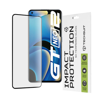 Ochranná fólie na displej Techsuit pro Realme GT Neo 3T / GT2 / GT Neo2, tvrzené sklo, plné lepidlo, 111D, černá
