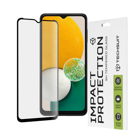 Ochranná fólie na displej Techsuit pro Samsung Galaxy A04 A045 / A04s A047 / A13 5G A136, tvrzené sklo, Full Glue, 111D, černá