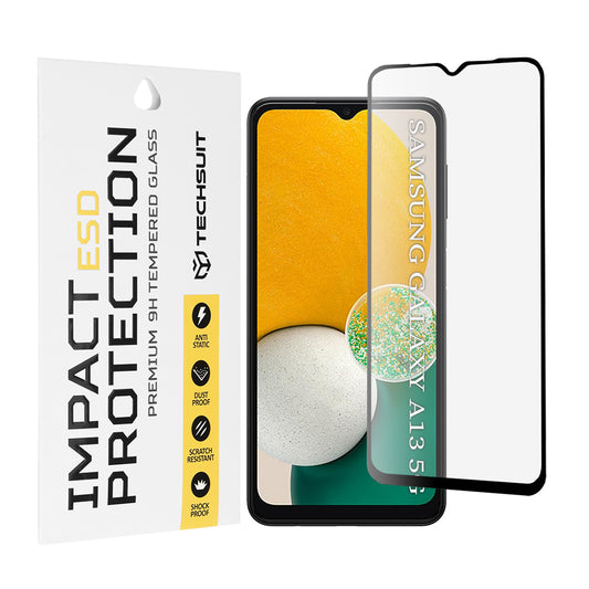 Ochranná fólie na displej Techsuit pro Samsung Galaxy A04 A045 / A04s A047 / A13 5G A136, tvrzené sklo, plné lepidlo, černá
