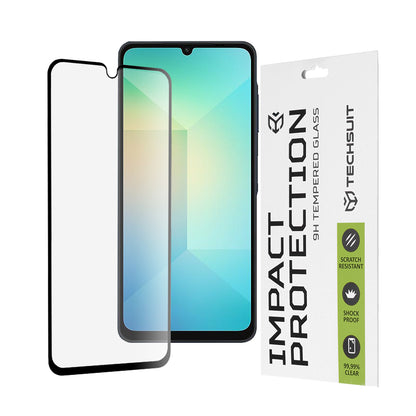 Techsuit Screen Protector Film for Samsung Galaxy A06 A065, Tempered Glass, Full Glue, 111D, Black