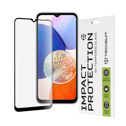 Ochranná fólie na displej Techsuit pro Samsung Galaxy A14 A145 / A14 5G A146, tvrzené sklo, Full Glue, 111D, černá