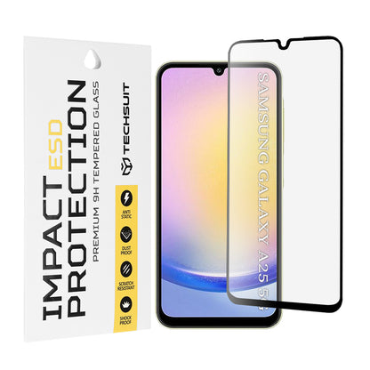 Ochranná fólie na displej Techsuit pro Samsung Galaxy A25 A256, tvrzené sklo, plné lepidlo, černá