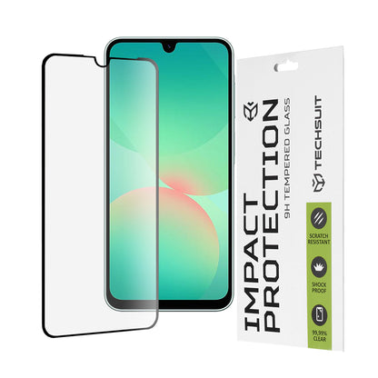 Techsuit Screen Protector Film for Samsung Galaxy A26 A266, Tempered Glass, Full Glue, 111D, Black