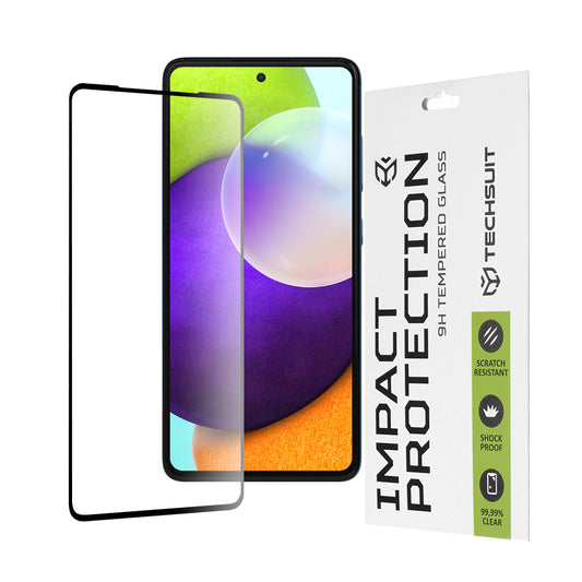 Ochranná fólie na displej Techsuit pro Samsung Galaxy A52s 5G A528 / A52 5G A526 / A52 A525, tvrzené sklo, Full Glue, 111D, černá