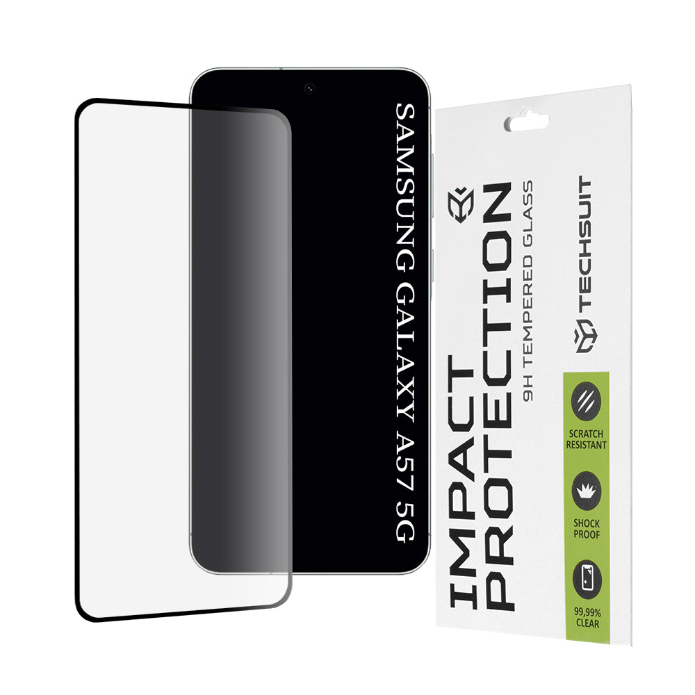 Ochranná fólie na displej Techsuit pro Samsung Galaxy A57 5G, Tvrzené sklo, Full Glue, 111D, Černá