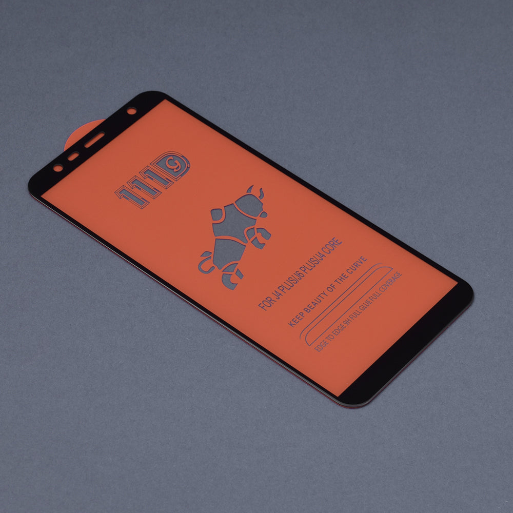 Ochranná fólie na displej Techsuit pro Samsung Galaxy J6+ J610 / J4 Plus (2018) J415, tvrzené sklo, Full Glue, 111D, černá