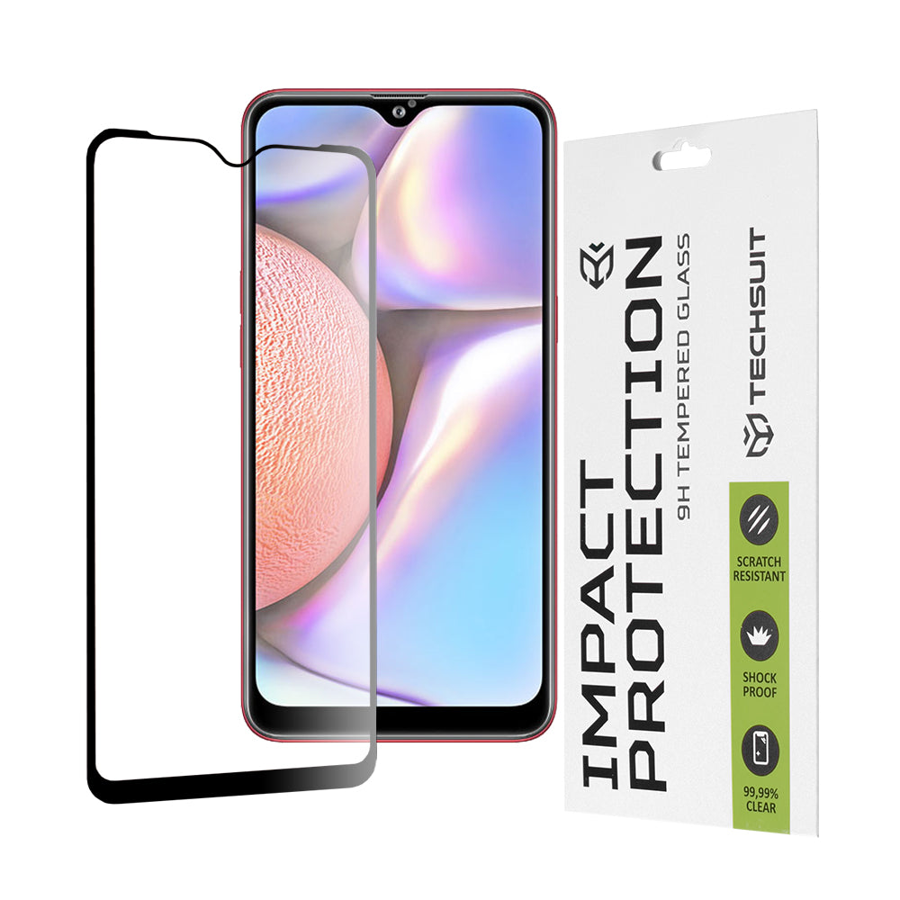 Ochranná fólie na displej Techsuit pro Samsung Galaxy M01s M017 / A10s A107 / A10 A105 / M10 M105, tvrzené sklo, Full Glue, 111D, černá