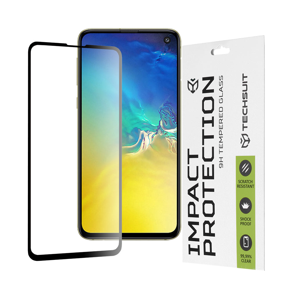 Ochranná fólie na displej Techsuit pro Samsung Galaxy S10e G970, tvrzené sklo, Full Glue, 111D, černá