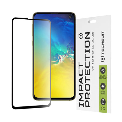 Ochranná fólie na displej Techsuit pro Samsung Galaxy S10e G970, tvrzené sklo, Full Glue, 111D, černá