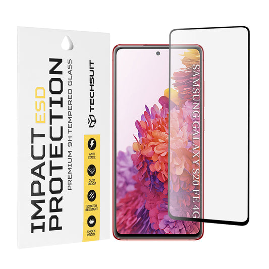 Ochranná fólie na displej Techsuit pro Samsung Galaxy S20 FE 2022 G781 / S20 FE 5G G781 / S20 FE G780, tvrzené sklo, plné lepidlo, černá