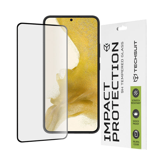 Ochranná fólie na displej Techsuit pro Samsung Galaxy S23+ S916 / S22+ 5G S906, tvrzené sklo, plné lepidlo, 111D, černá