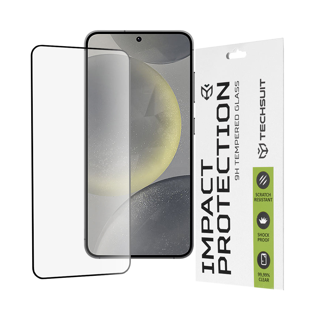 Ochranná fólie na displej Techsuit pro Samsung Galaxy S25 S931 / S24 S921, tvrzené sklo, plné lepidlo, 111D, černá