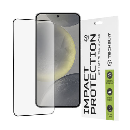 Ochranná fólie na displej Techsuit pro Samsung Galaxy S25 S931 / S24 S921, tvrzené sklo, plné lepidlo, 111D, černá