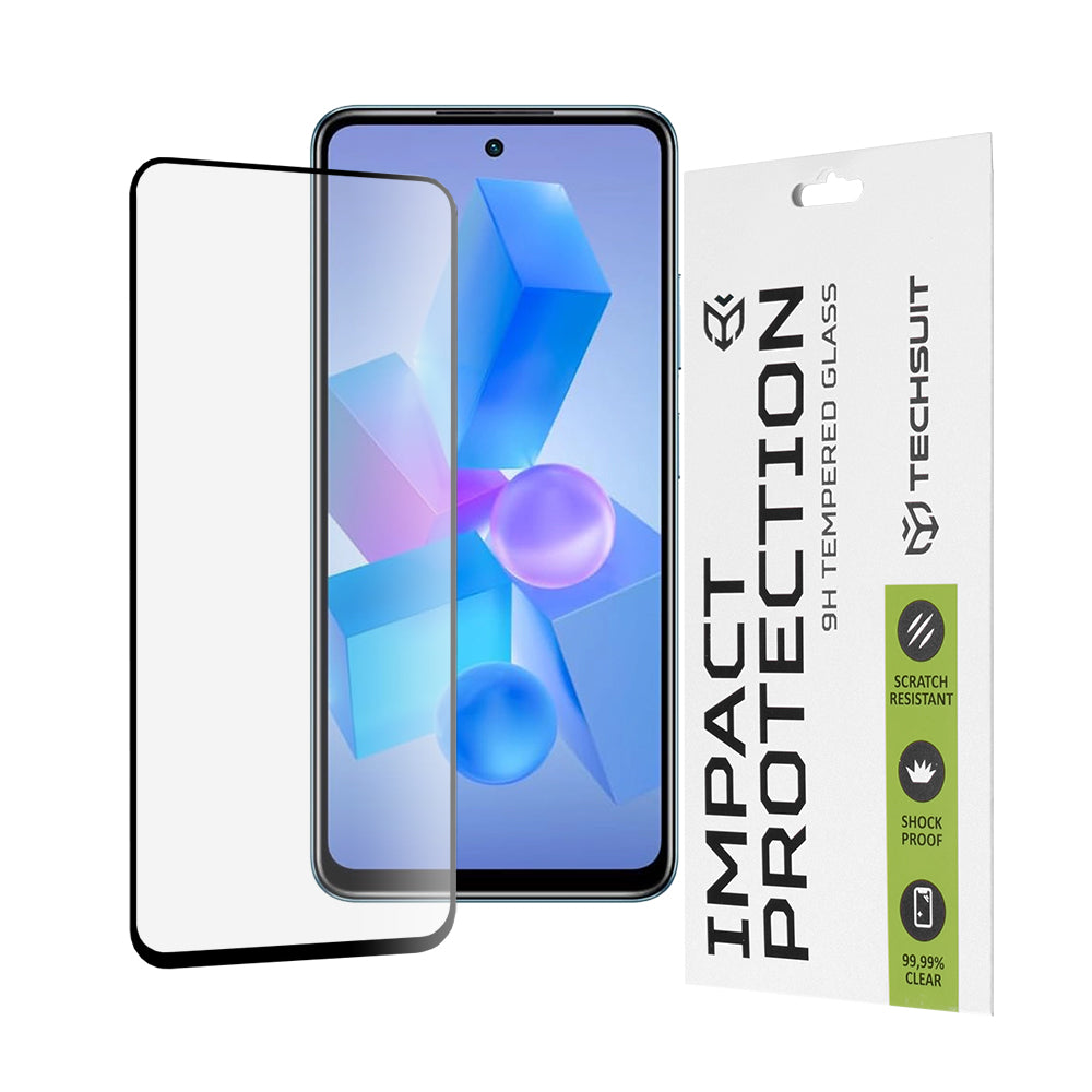 Ochranná fólie na displej Techsuit pro Tecno Spark 20 Pro / Pova 5 Pro / Hot 40 / Hot 40 Pro, tvrzené sklo, plné lepidlo, 111D, černá