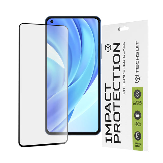 Ochranná fólie na displej Techsuit pro Xiaomi 11 Lite 5G NE / Mi 11 Lite 5G / 11 Lite, tvrzené sklo, plné lepidlo, 111D, černá
