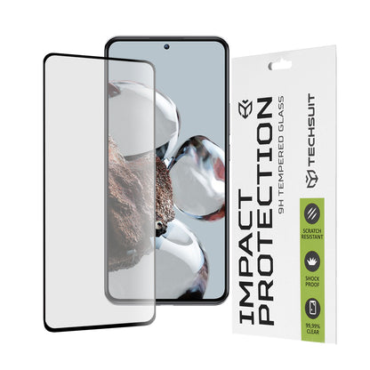 Ochranná fólie na displej Techsuit pro Xiaomi 12T / 12T Pro, tvrzené sklo, plné lepidlo, 111D, černá