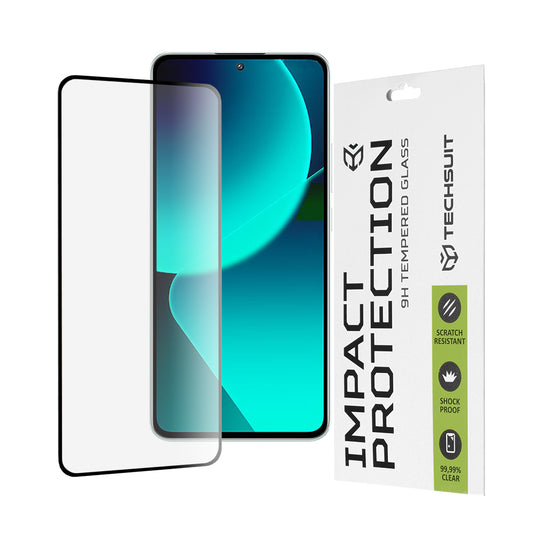 Ochranná fólie na displej Techsuit pro Xiaomi 13T Pro / 13T, tvrzené sklo, plné lepidlo, 111D, černá