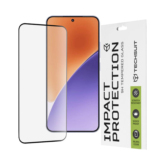 Ochranná fólie na displej Techsuit pro Xiaomi 15, tvrzené sklo, plné lepidlo, 111D, černá