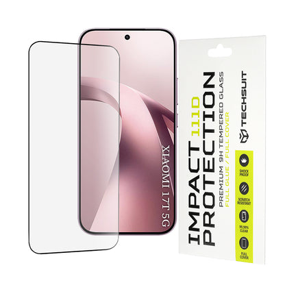Ochranná fólie na displej Techsuit pro Xiaomi 17T, tvrzené sklo, Full Glue, 111D, černá