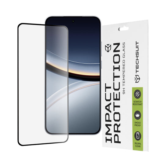 Ochranná fólie na displej Techsuit pro Xiaomi Poco F7, tvrzené sklo, plné lepidlo, 111D, černá