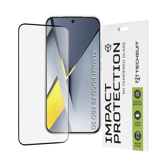 Ochranná fólie Techsuit na displej pro Xiaomi Poco F8 Pro, Tvrzené sklo, Full Glue, 111D, Černá