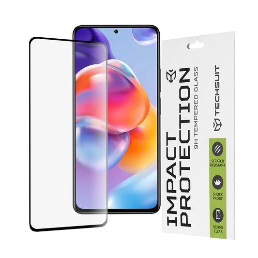 Ochranná fólie na displej Techsuit pro Xiaomi Poco X4 Pro 5G / Redmi Note 11 Pro+ 5G, tvrzené sklo, Full Glue, 111D, černá