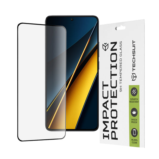 Ochranná fólie na displej Techsuit pro Xiaomi Poco X6 Pro, tvrzené sklo, Full Glue, 111D, černá