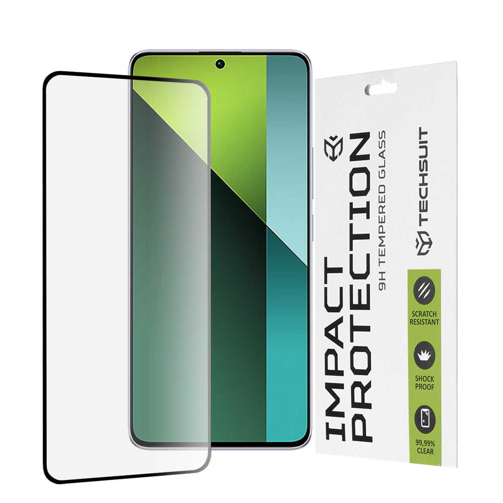 Techsuit Screen Protector Film for Xiaomi Poco X6 / Redmi Note 13 Pro 5G, Tempered Glass, Full Glue, 111D, Black