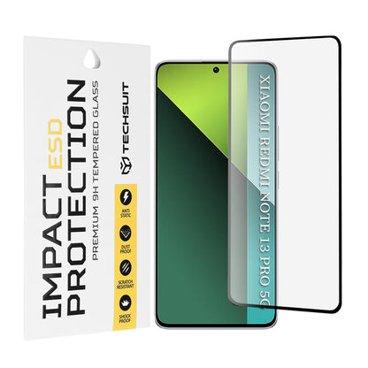 Ochranná fólie na displej Techsuit pro Xiaomi Poco X6 / Redmi Note 13 Pro 5G, tvrzené sklo, plné lepidlo, černá