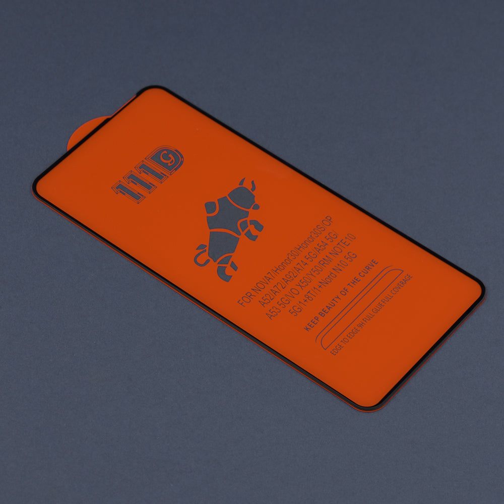 Techsuit Screen Protector Film for Xiaomi Redmi 10 2022 / 10 (2021), Tempered Glass, Full Glue, 111D, Black