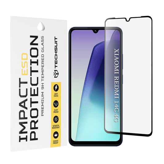 Ochranná fólie na displej Techsuit pro Xiaomi Redmi A5 4G (Regionální) / 14C / Poco C75, tvrzené sklo, plné lepidlo, černá