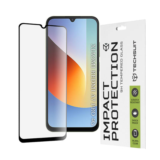 Ochranná fólie na displej Techsuit pro Xiaomi Redmi A7 Pro 4G, tvrzené sklo, Full Glue, 111D, černá