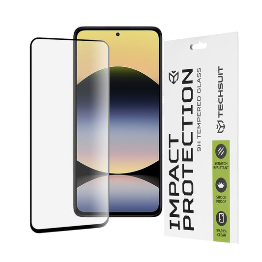 Ochranná fólie na displej Techsuit pro Xiaomi Redmi Note 14 4G (Regionální) / Note 14 5G, tvrzené sklo, plné lepidlo, 111D, černá