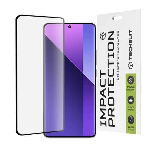 Ochranná fólie na displej Techsuit pro Xiaomi Redmi Note 14 Pro 4G / Note 14 Pro+ 5G / Note 14 Pro 5G, tvrzené sklo, plné lepidlo, 111D, černá