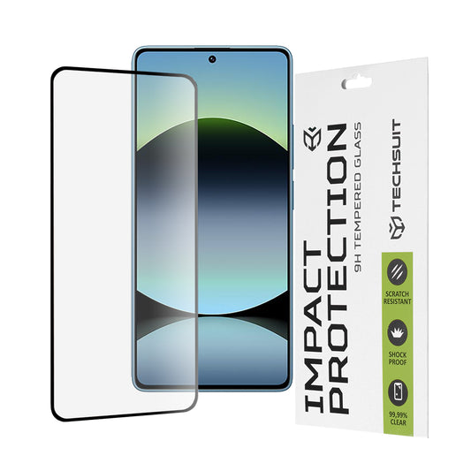 Ochranná fólie na displej Techsuit pro Xiaomi Redmi Note 14S, tvrzené sklo, plné lepidlo, 111D, černá