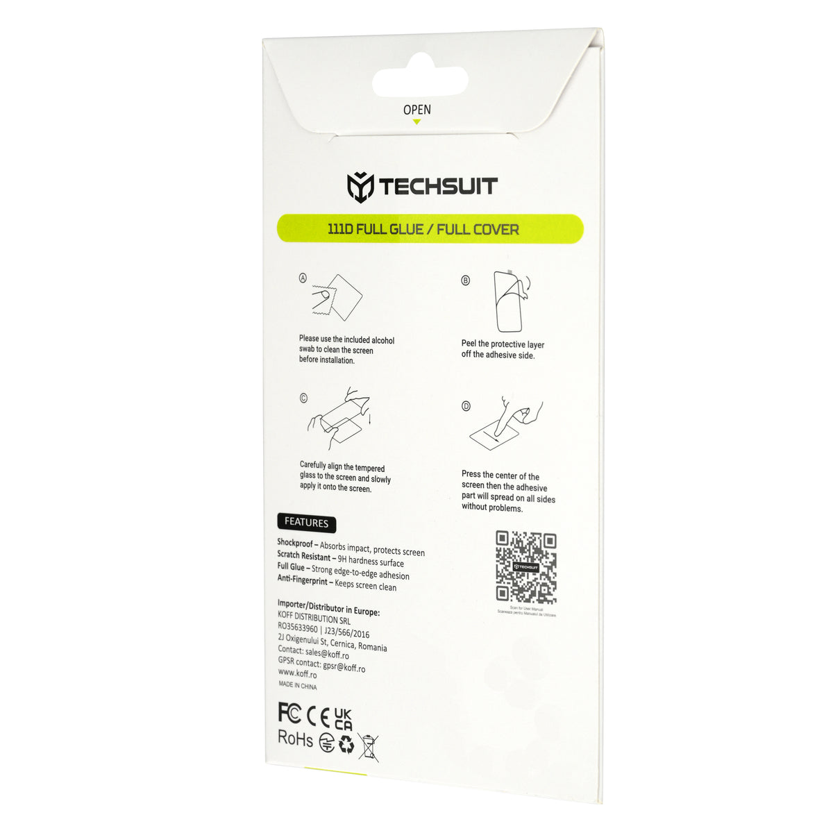Ochranná fólie na displej Techsuit pro Xiaomi Redmi Note 17 Pro / Note 17 Pro Max, tvrzené sklo, plné lepidlo, 111D, černá