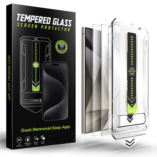 Ochranná fólie na displej Techsuit TitanGlass CrystalHD pro Samsung Galaxy S24 Ultra S928, tvrzené sklo, plné lepidlo, sada 2 kusů