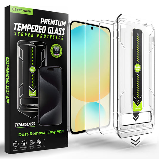 Ochranná fólie na displej Techsuit TitanGlass CrystalHD pro Samsung Galaxy A56 A566 / S24 FE S721, tvrzené sklo, plné lepidlo, sada 2 kusů