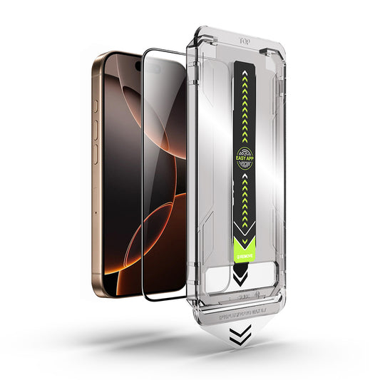 Ochranná fólie na displej Techsuit TitanGlass pro Apple iPhone 15 Pro, tvrzené sklo, plné lepidlo, černá