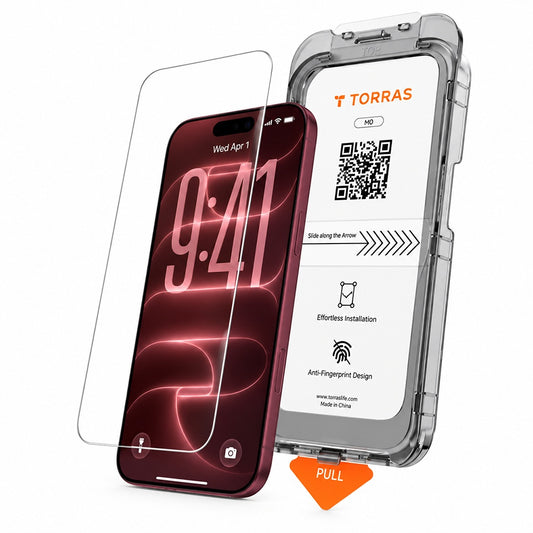 Ochranná fólie na displej Torras HD pro Apple iPhone 18 Pro / 17 Pro, tvrzené sklo, plné lepidlo