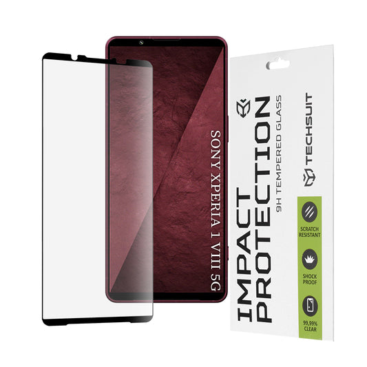 Ochranná fólie na displej Techsuit pro Sony Xperia 1 VIII, tvrzené sklo, 111D, černá