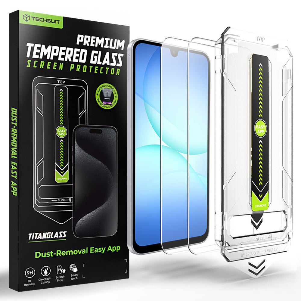 Ochranná fólie na displej Techsuit TitanGlass CrystalHD pro Samsung Galaxy A17 5G / A16 5G A166 / A16 4G A165, tvrzené sklo, sada 2 kusů