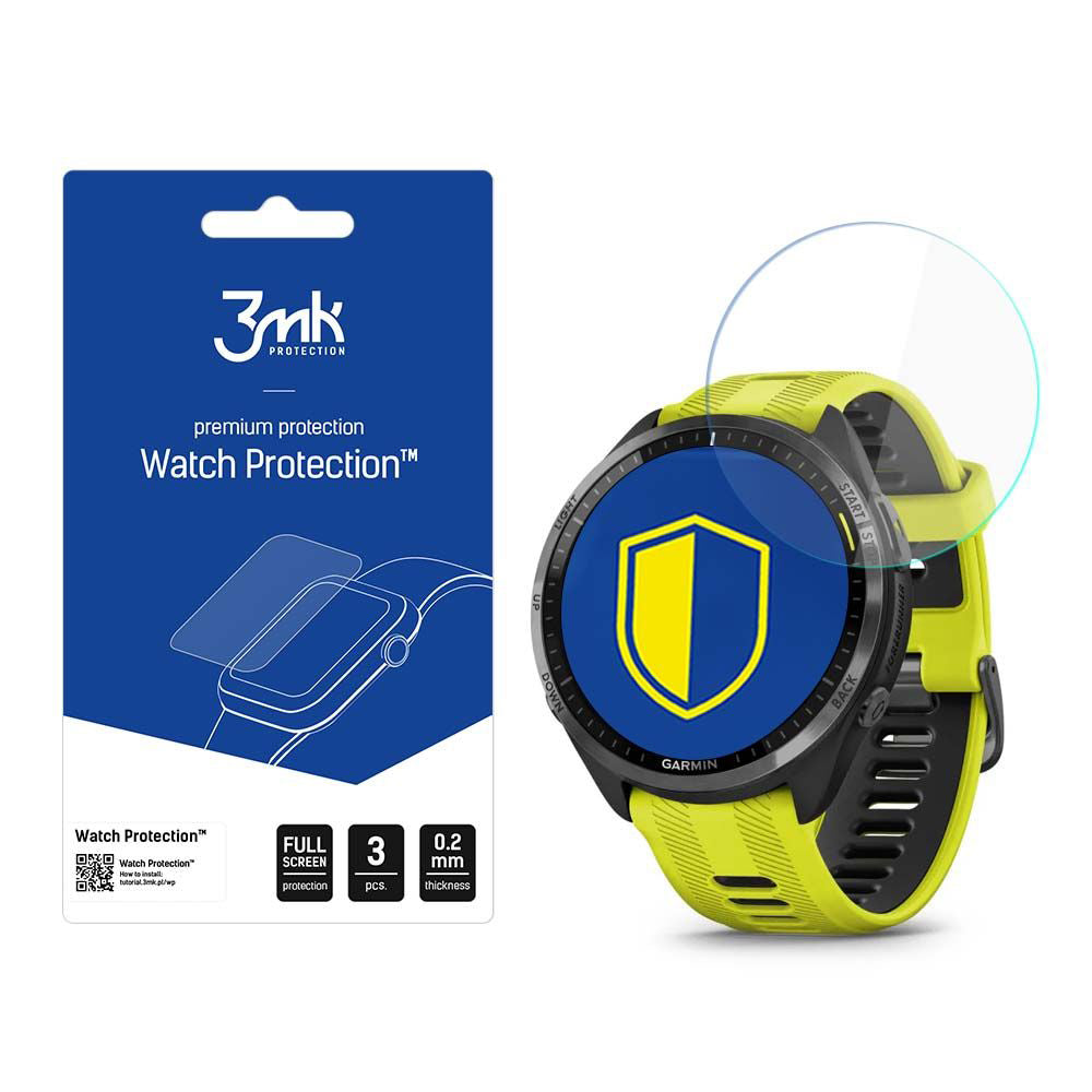 Ochranná fólie 3MK Arc pro Garmin Forerunner 965, Sada 3 kusů, Plast