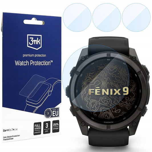 3MK FlexibleGlass Protective Film for Garmin Fenix 9 51mm, Set of 3 pieces, Flexible Glass