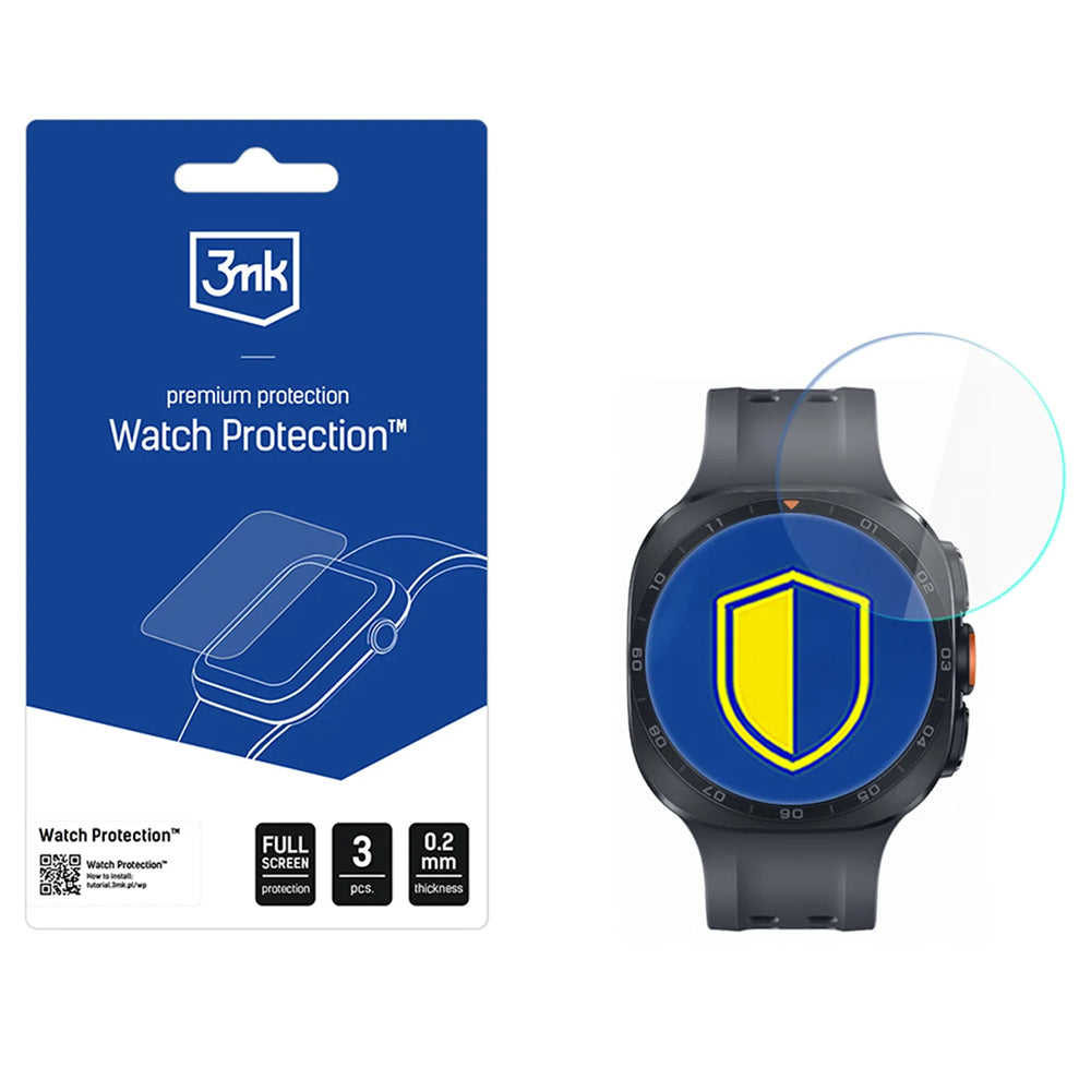 Ochranná fólie 3MK FlexibleGlass pro Samsung Galaxy Watch Ultra2, sada 3 kusů, flexibilní sklo