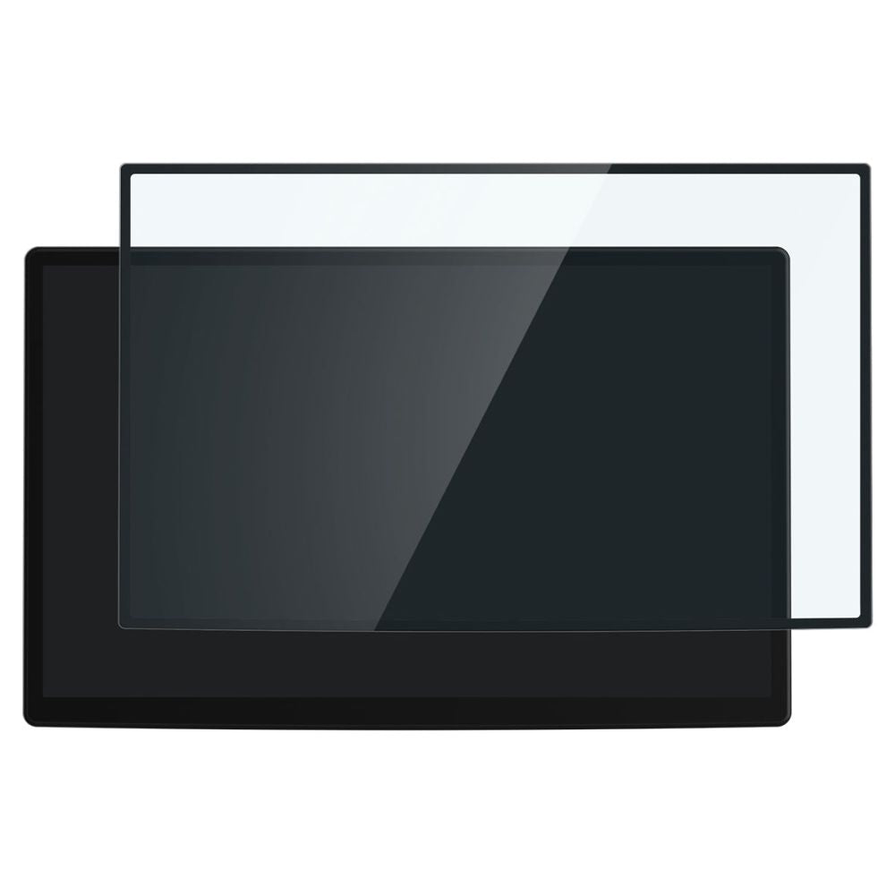 Ochranná fólie Spigen GlastR EZ FIT pro navigaci Tesla X / S (2022 - 2021), Tvrzené sklo, Černá AGL04688