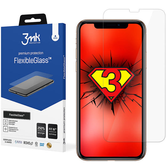 Ochranná fólie na displej 3MK FlexibleGlass pro Apple iPhone 11 / XR, flexibilní sklo, plné lepidlo