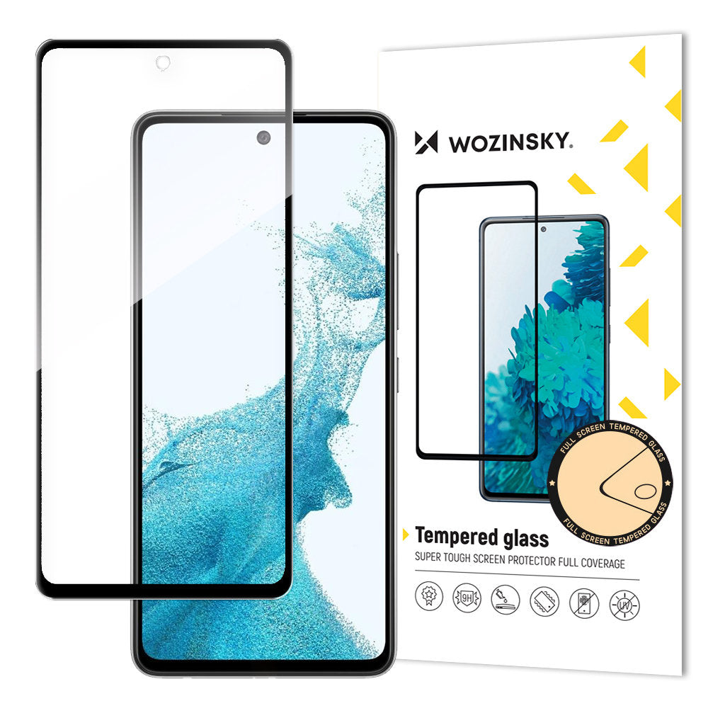 WZK Screen Protector pro Samsung Galaxy A53 5G A536, stíněné sklo, celoplošné lepení, černý