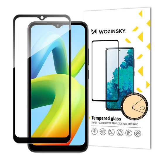WZK Screen Protector pro Xiaomi Redmi A2+ / A2 / A2 / A1+ / A1, chráněné sklo, plně lepené, černé