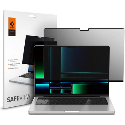 Folie ochrany soukromí obrazovky Spigen Safe View Magnetic pro Apple MacBook Pro 14inch (2022) / (2024) / (2023) / (2021), Plast AFL06158